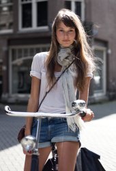 Amsterdam woman on a bike