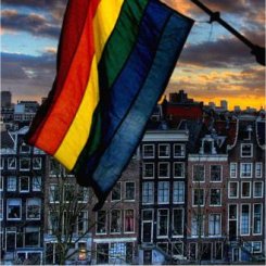 gay flag, amsterdam
